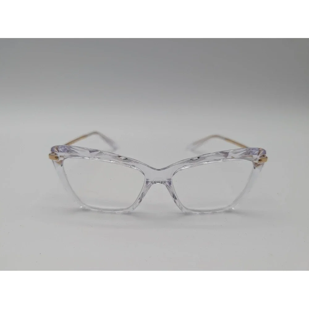 Dolce & Gabbana DG 5025 Clear Crystal Cat Eye Eyeglasses Gold Frame Women 53mm